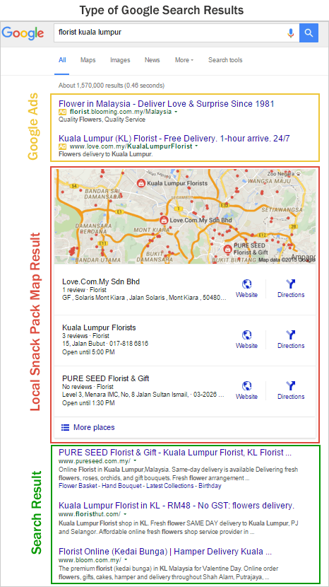 type-of-google-search-results